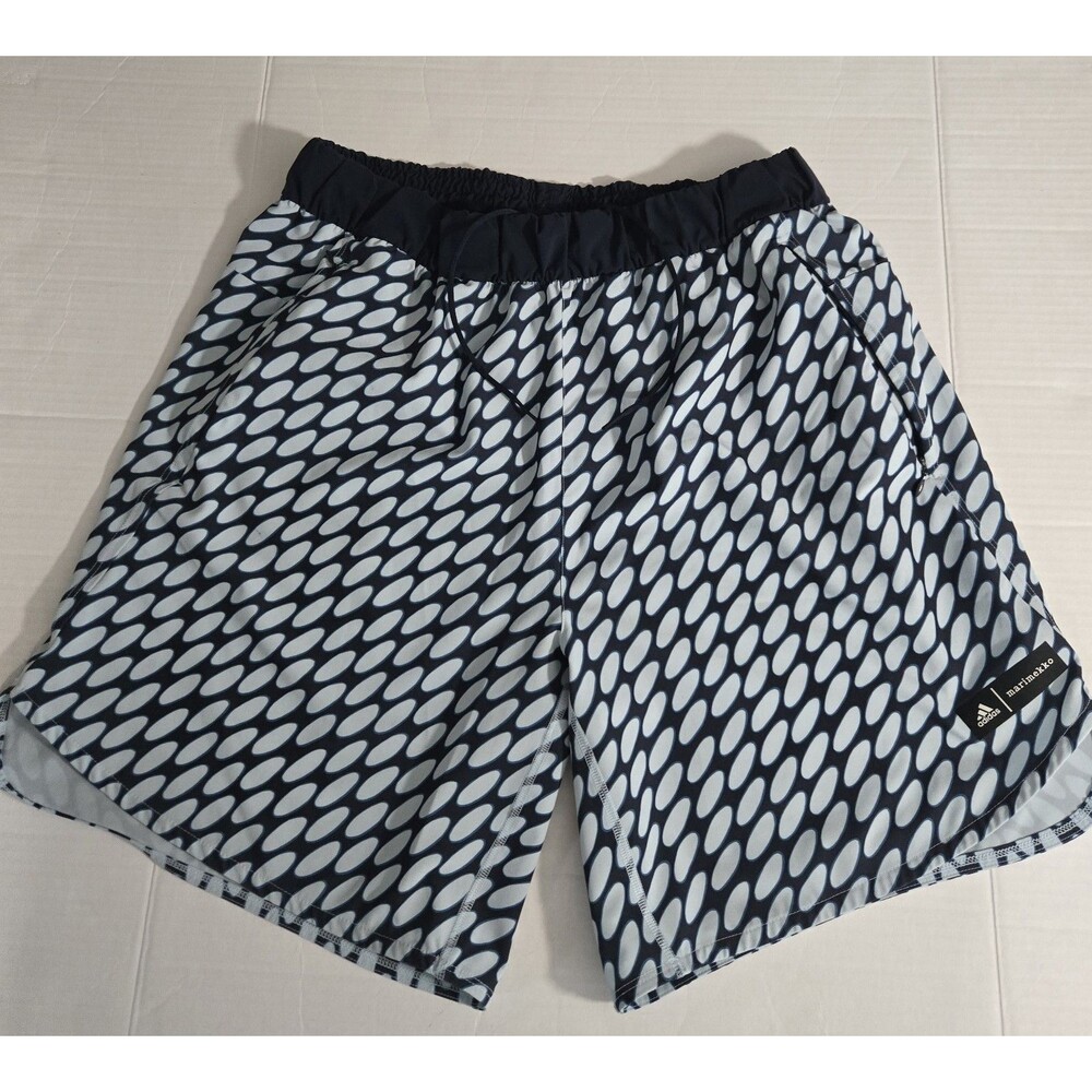 Adidas x Marimekko AeroReady Navy Blue Print Shorts Mens Size Large